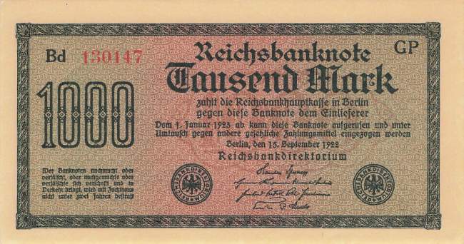 1000 Mark 1922 ro.75d GP